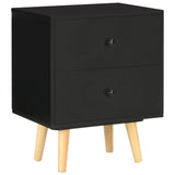 ZNTS Bedside Cabinets 2 pcs Black 40x30x50 cm Solid Pinewood 285225