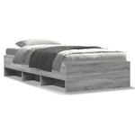 ZNTS Bed Frame without Mattress Grey Sonoma 75x190 cm Small Single Engineered Wood 3295714