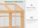 Wooden Cold Frame Polycarbonate Greenhouse with Openable Top Cover and Double Door, Grow House for T3398P377627