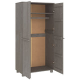 ZNTS Wardrobe HAMAR Light Grey 89x50x180 cm Solid Wood Pine 340483