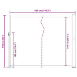 Retractable Side Awning 160 x 500 cm Grey 45464
