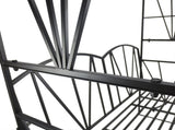 Garden Bench, 2 Seater Outdoor Patio Bench, Metal Garden Loveseat with Arch for Vines and Climbing T3398P547940