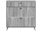 Shoe Cabinet BREDA 78 x 24 x 103 cm Engineered Wood Grey Sonoma 897541