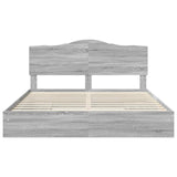 Storage Bed Grey Sonoma 200 x 200 cm Engineered Wood 3413476