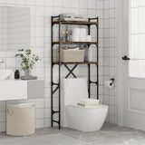 Washing Machine Shelf Smoked Oak 67x25x163 cm Engineered Wood 838985