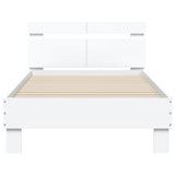 Bed Frame without Mattress with Headboard White 100x200 cm 838526