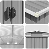 Garden Shed Grey 257x779x181 cm Galvanised steel 47033