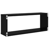 Wall Cube Shelf 4 pcs Black 60x15x23 cm Engineered Wood 807137