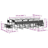 15 Piece Garden Dining Set with Cushions Mix Beige Poly Rattan 3211536