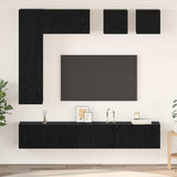 TV Cabinet Set Wall-mounted 8 pcs Black Oak Engineered Wood 3393280