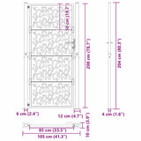 Garden Gate 100x200 cm Weathering Steel Leaf Design 4100968