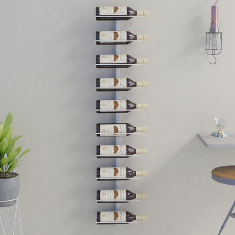 ZNTS Wall-mounted Wine Rack for 10 Bottles White Metal 340904