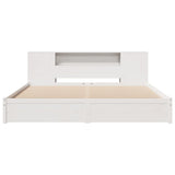 Bookcase Bed without Mattress White 200x200cm Solid Wood Pine 3322368
