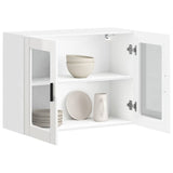 Kitchen Wall Cabinet with Glass Door Porto High Gloss White 854089
