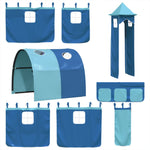 Kids' Loft Bed with Tower Blue 80x200 cm Solid Wood Pine 3309153
