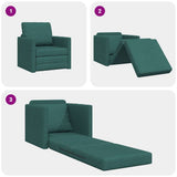 Sofa Bed Dark Green 74 x 77 x 81 cm Fabric 4106625