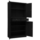 Office Cabinet Black 90x40x180 cm Steel 336419