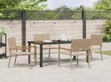 Garden Dining Set with Cushion 5 pcs Beige Poly Rattan 3379718