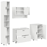 Bathroom Furniture Set with Drawer 4 pcs High Gloss White 3393087