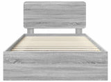 Bed Frame Grey Sonoma 90 x 200 cm Solid Pine Wood 3412538
