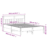 Bed Frame without Mattress 160x200 cm Solid Wood Pine 3216206