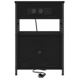 Bedside Cabinet Black Oak 40 x 31 x 60 cm Engineered Wood 859490