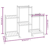 Flower Stand with Wheels 83x25x63.5 cm Black Iron 343126