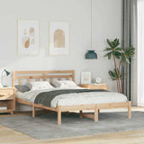 Bed Frame Brown 140 x 190 cm Solid Pine Wood 872380