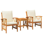 Garden Sofa Set with Cushion 3 pcs Brown Solid acacia wood 4106449