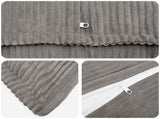 Cushion Cover 12 pcs HOUTEN Light Grey 45 x 45 cm Corduroy 918627