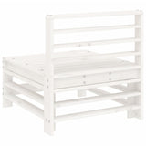 Garden Middle Sofa White Solid Wood Pine 825612