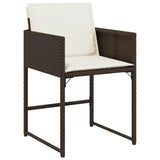 Garden Dining Set 5 pcs Brown Poly Rattan 3380727