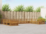 Outdoor Sofa Set 9 pcs Natural Solid Acacia Wood 3374109