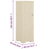 Plastic Cabinet 40x43x125 cm Wood Design Angora White 340604