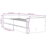 Bed Frame Smoked oak Engineered wood, Plywood slats 90x200 cm 3207347