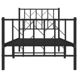 Metal Bed Frame without Mattress with Footboard Black 80x200cm 374446