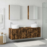 Bathroom Cabinet Set 5 pcs Smoked Oak Engineered Wood 3406531