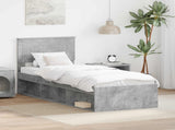 Bed Frame Concerte Grey 75 x 190 cm Solid Pine Wood 3410666