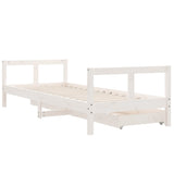 Kids Bed Frame with Drawers White 80x200 cm Solid Wood Pine 834406