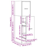 Apothecary Cabinet White 30x41x118 cm Engineered Wood 855160