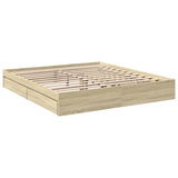 Bed Frame with Drawers without Mattress Sonoma Oak 200x200 cm 3280631