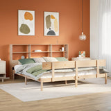 Bookcase Bed without Mattress 200x200 cm Solid Wood Pine 3321816