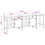 Work Bench Set 3 pcs Black and Grey Powder-Coated Steel 3321396