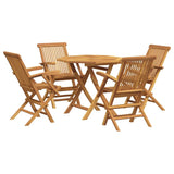 5 Piece Garden Dining Set Solid Teak Wood 3059582