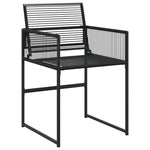 ZNTS 9 Piece Garden Dining Set Black Poly Rattan 3295038