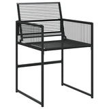 ZNTS 13 Piece Garden Dining Set Black Poly Rattan 3295037