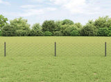 Chainlink Fence with Post 10 x 0.4 m PVC-Coated Steel Grey Mesh 3336265