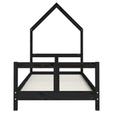 Kids Bed Frame Black 80x200 cm Solid Wood Pine 834566