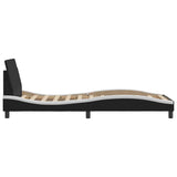 Bed Frame "Dover" Black and White 90x190 cm Single Faux Leather 373324