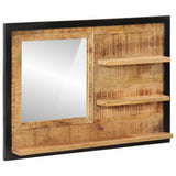 Mirror with Shelves 80x8x55 cm Glass and Solid Wood Mango 358578